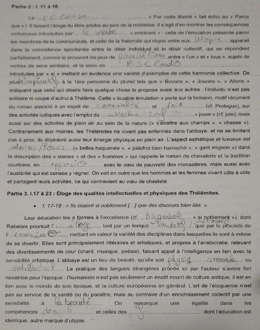 # Texte 7, Rabelais, Gargantua, Chapitre 57, « Comment étaient réglés les Thélémites dans leur manière de vivre. »

Toute leur vie était emp