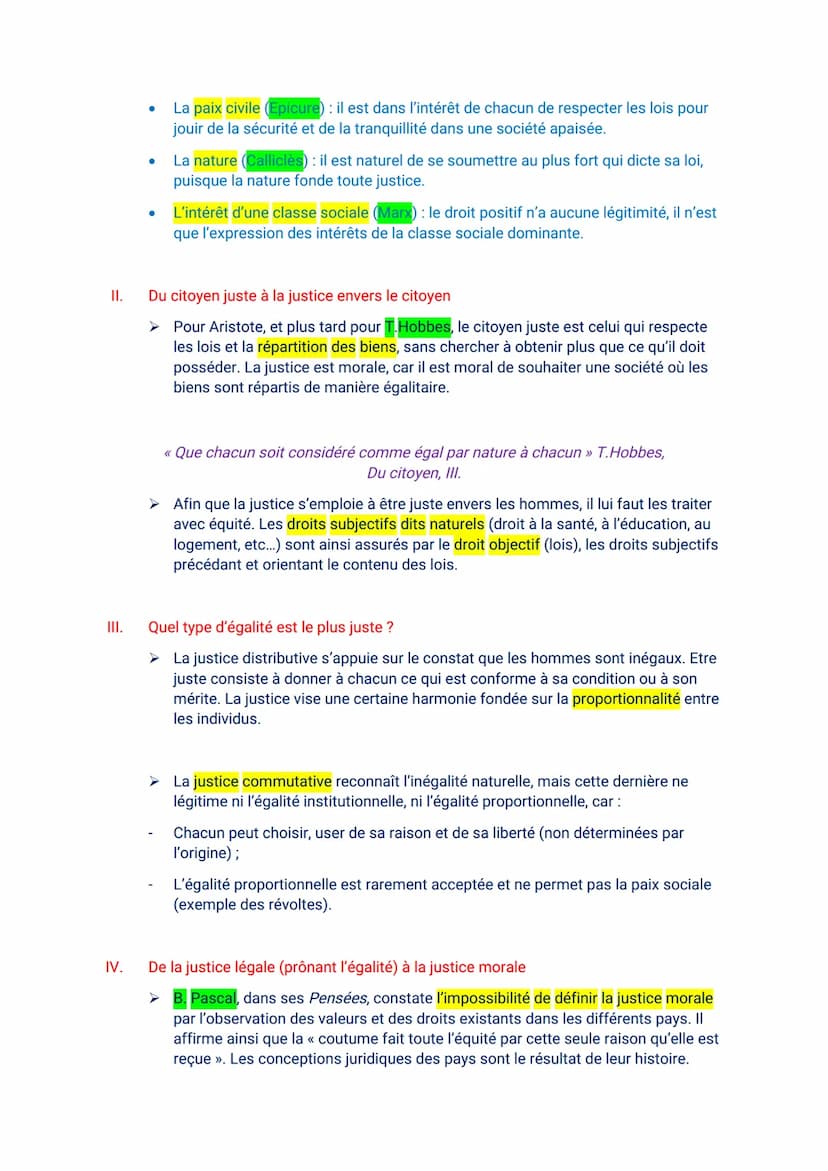 1.
La justice (philosophie)
La justice comme institution sociale
Selon E.Kant, « l'insociable sociabilité » des hommes, ruse de la nature po