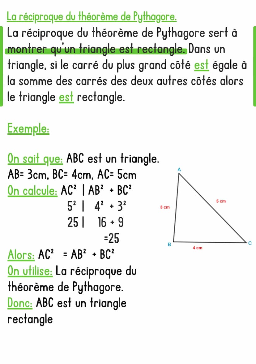 Maths
pythagore
Théorème de Pythagore.
Le théorème de Pythagore sert à calculer une
longueur. Dans un triangle rectangle, le carré de
l'hypo
