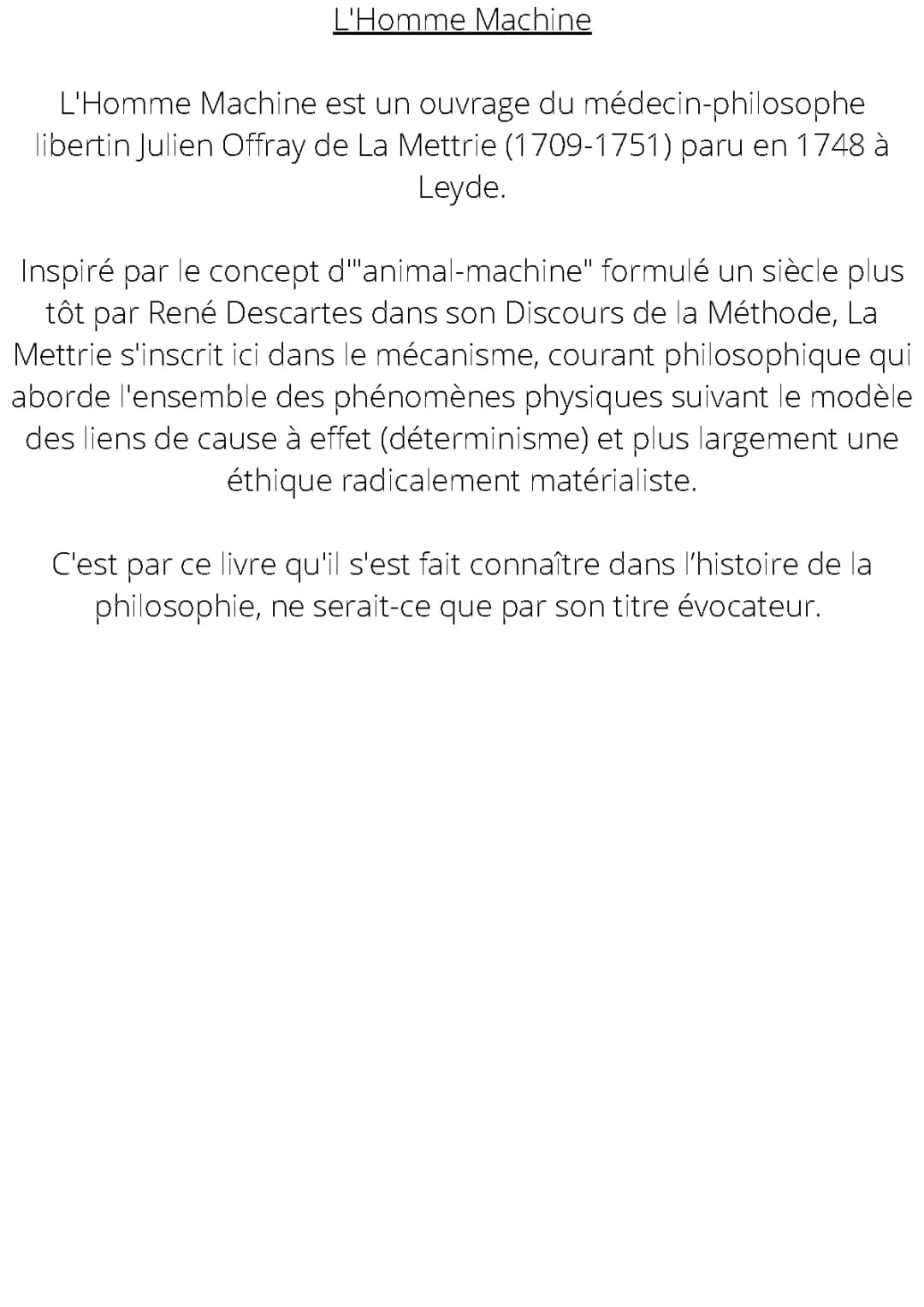 Découvre L'Homme Machine de La Mettrie et ses idées surprenantes