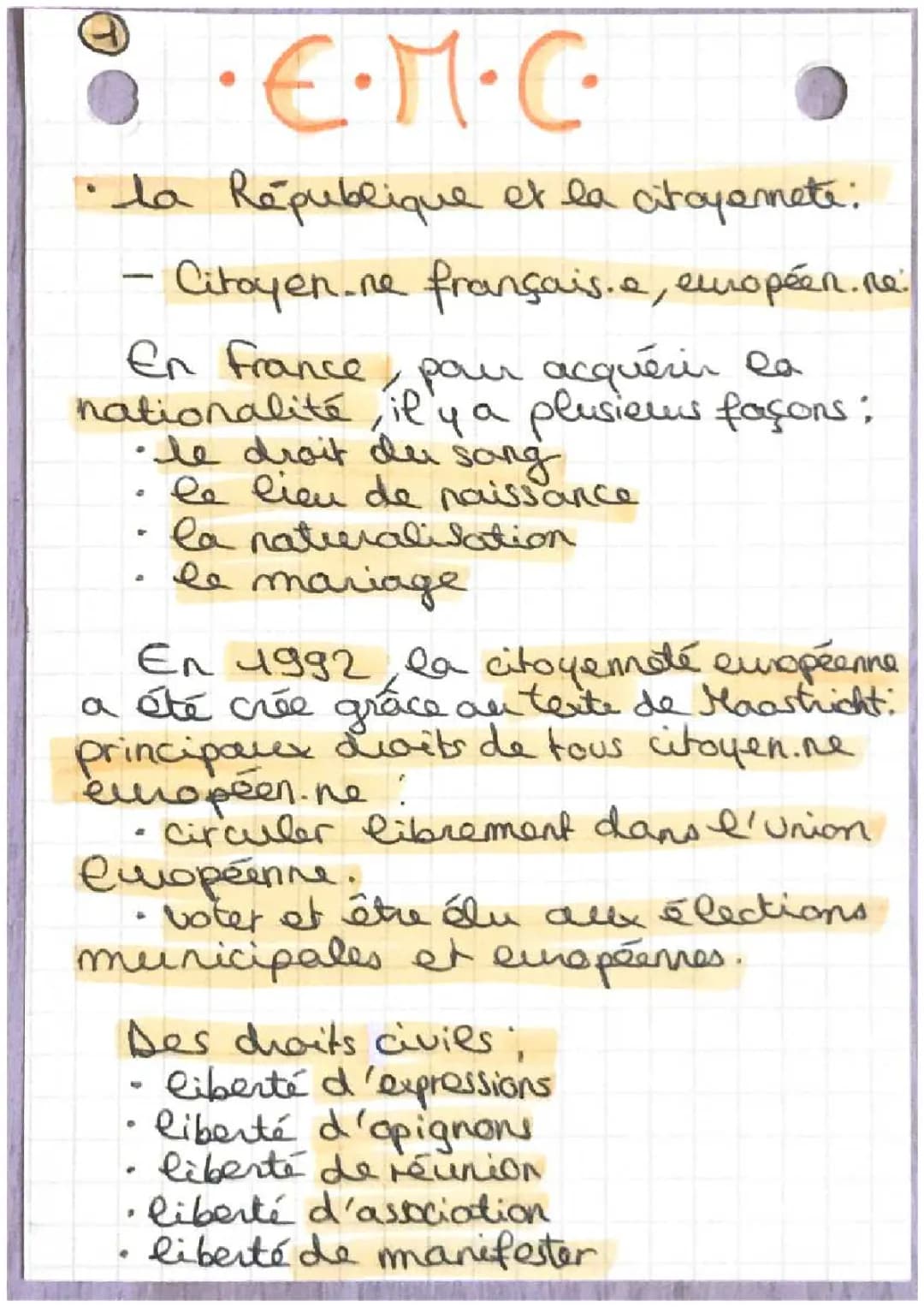 Citoyenneté Européenne et Symboles de la République 3ème