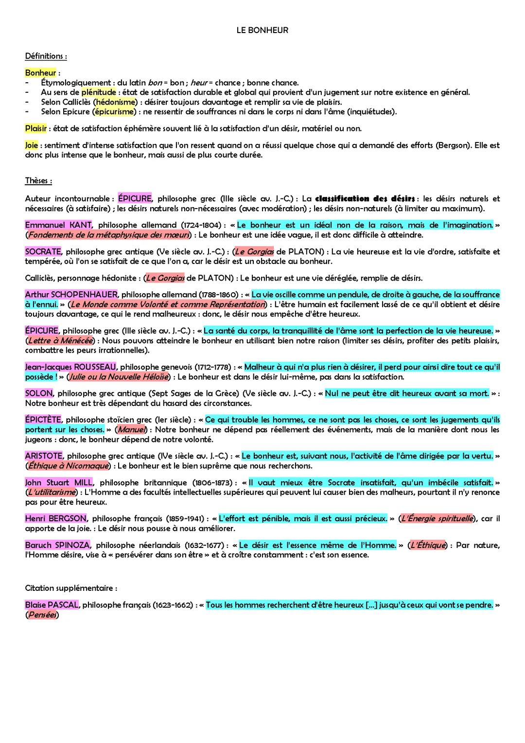 Toutes les notions de philosophie en terminale