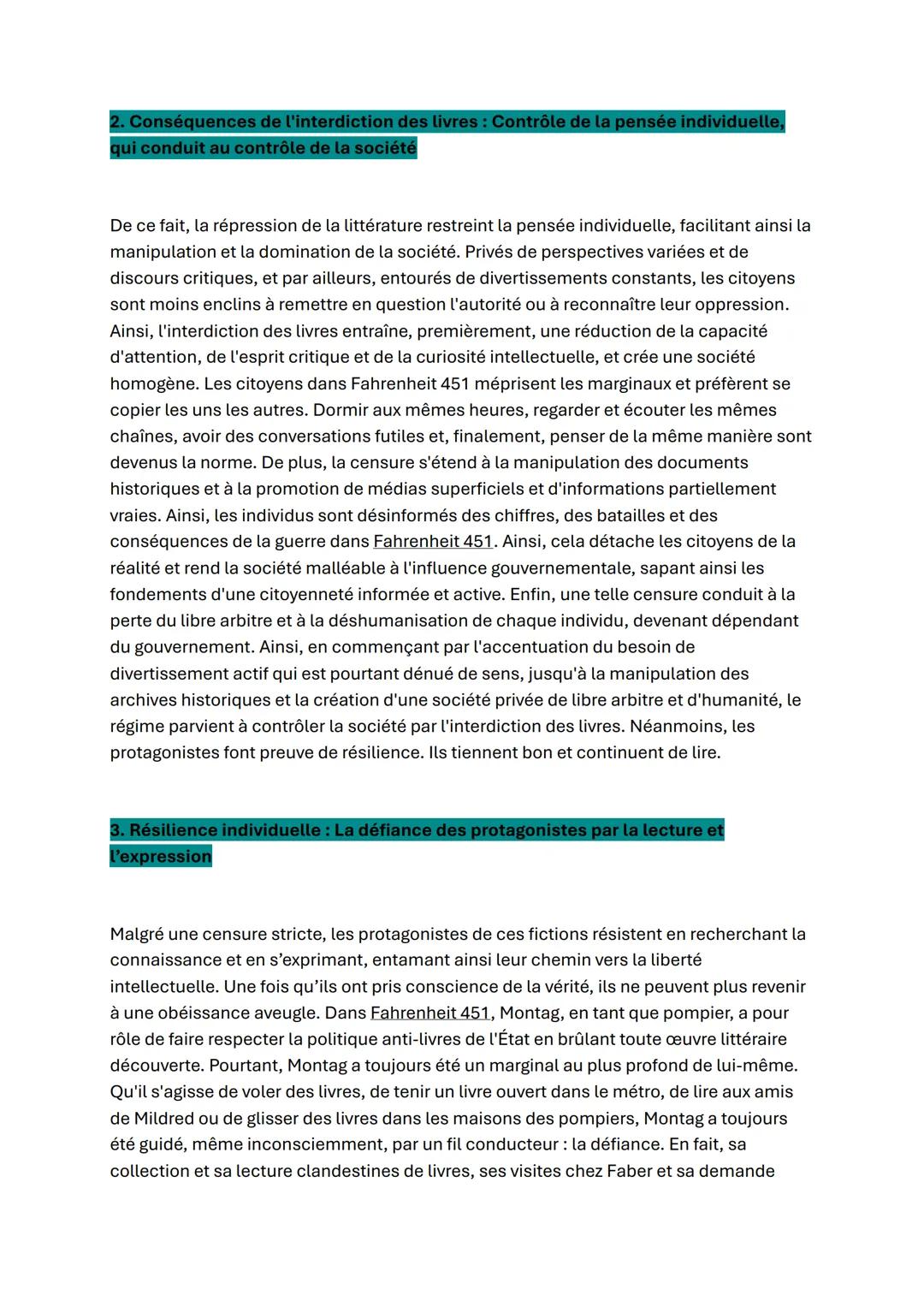 GRAND ORAL LLCER FRANÇAIS
La société actuelle est confrontée à une censure littéraire sans précédent dans de
nombreux États américains. Pour