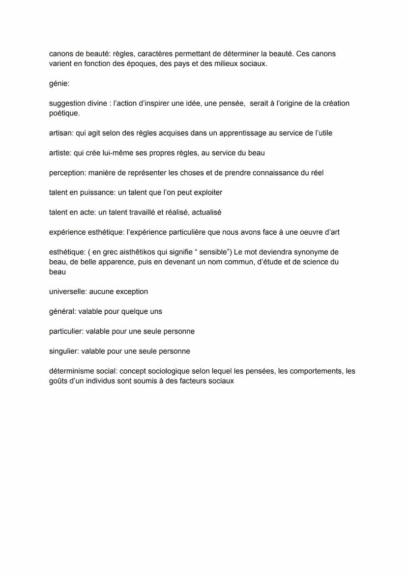 DÉFINITIONS:
L'art
œuvre d'art : a une valeur particulière, qui la définit et la distingue d'autres types d'œuvres
(au sens d'action, de tra