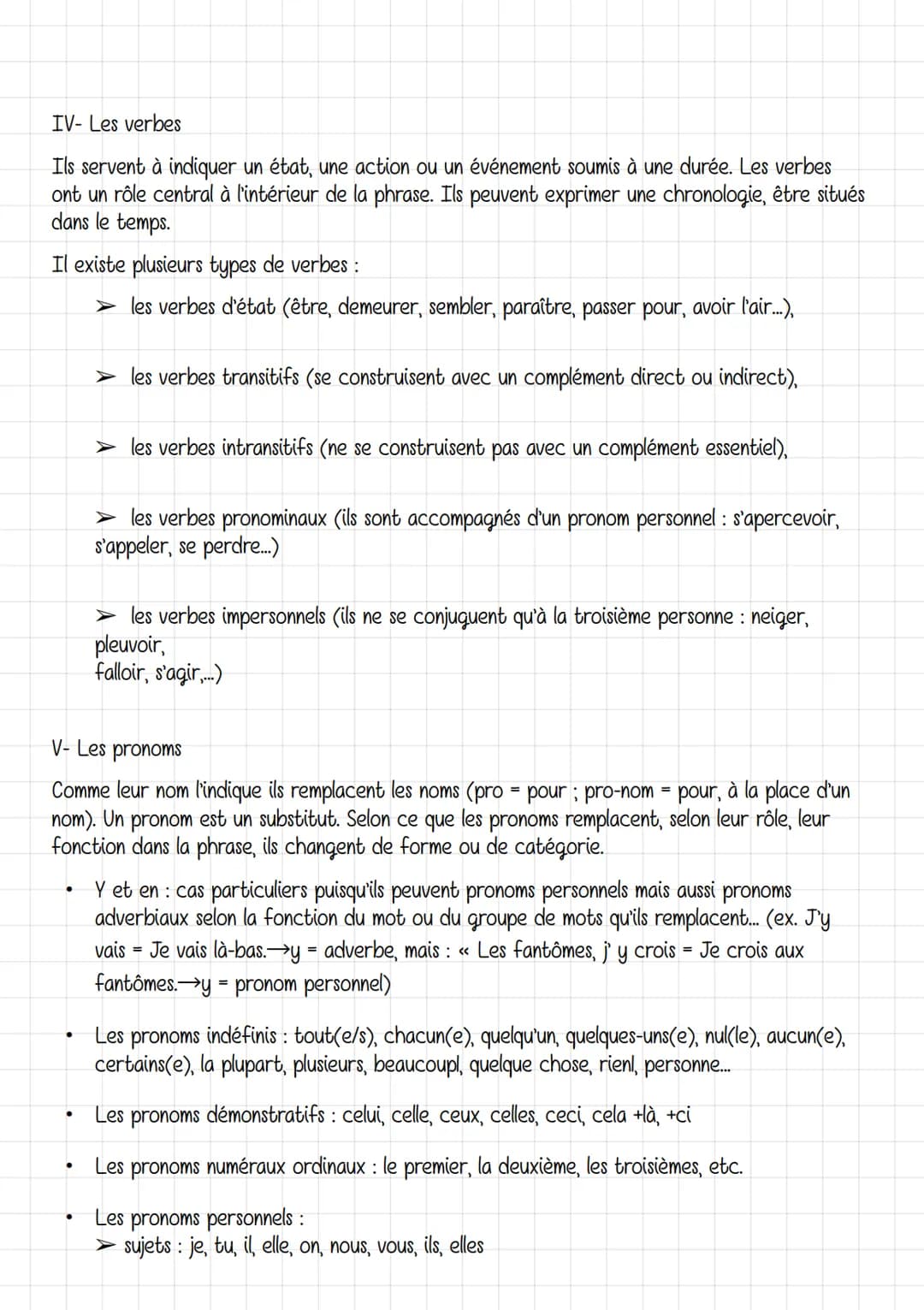 français
Les classes grammaticales
Il existe neuf classes grammaticales. Les mots se répartissent dans ces différentes catégories et
ne peuv