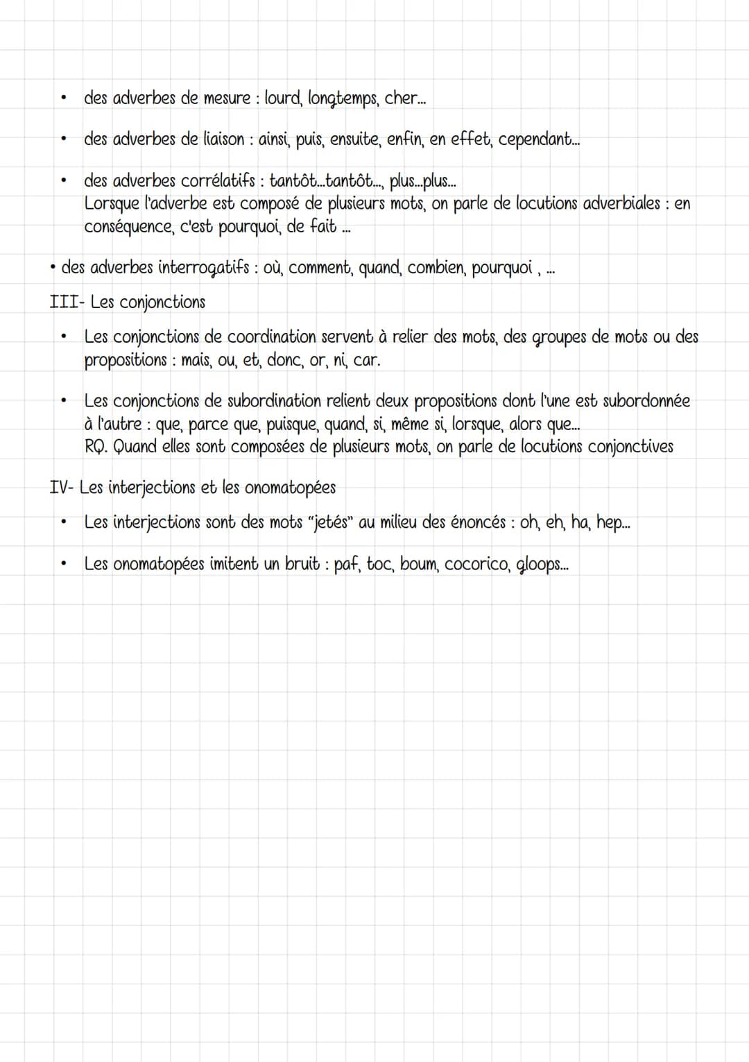 français
Les classes grammaticales
Il existe neuf classes grammaticales. Les mots se répartissent dans ces différentes catégories et
ne peuv