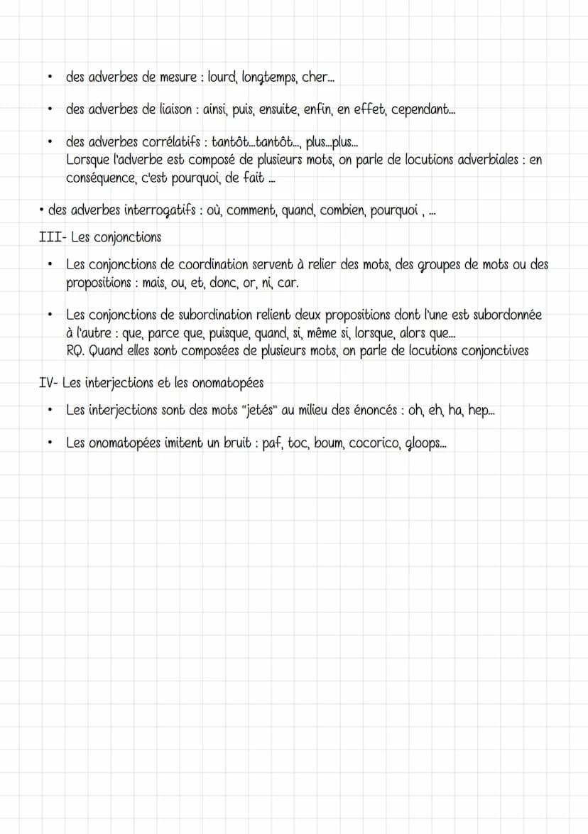 français
Les classes grammaticales
Il existe neuf classes grammaticales. Les mots se répartissent dans ces différentes catégories et
ne peuv