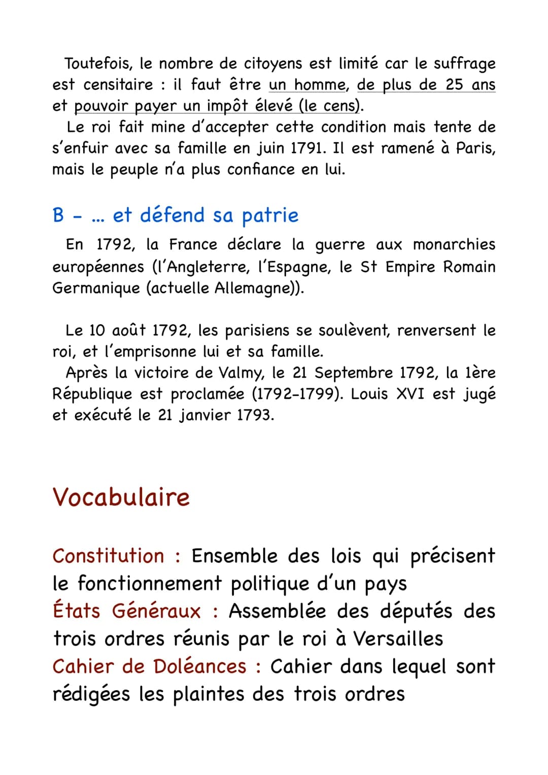 Histoire
La Révolution Française et
l'Empire : un nouvel ordre
politique
L'année 1789
05/05/1789 Ouverture des états généraux
20/06/1789 Ser