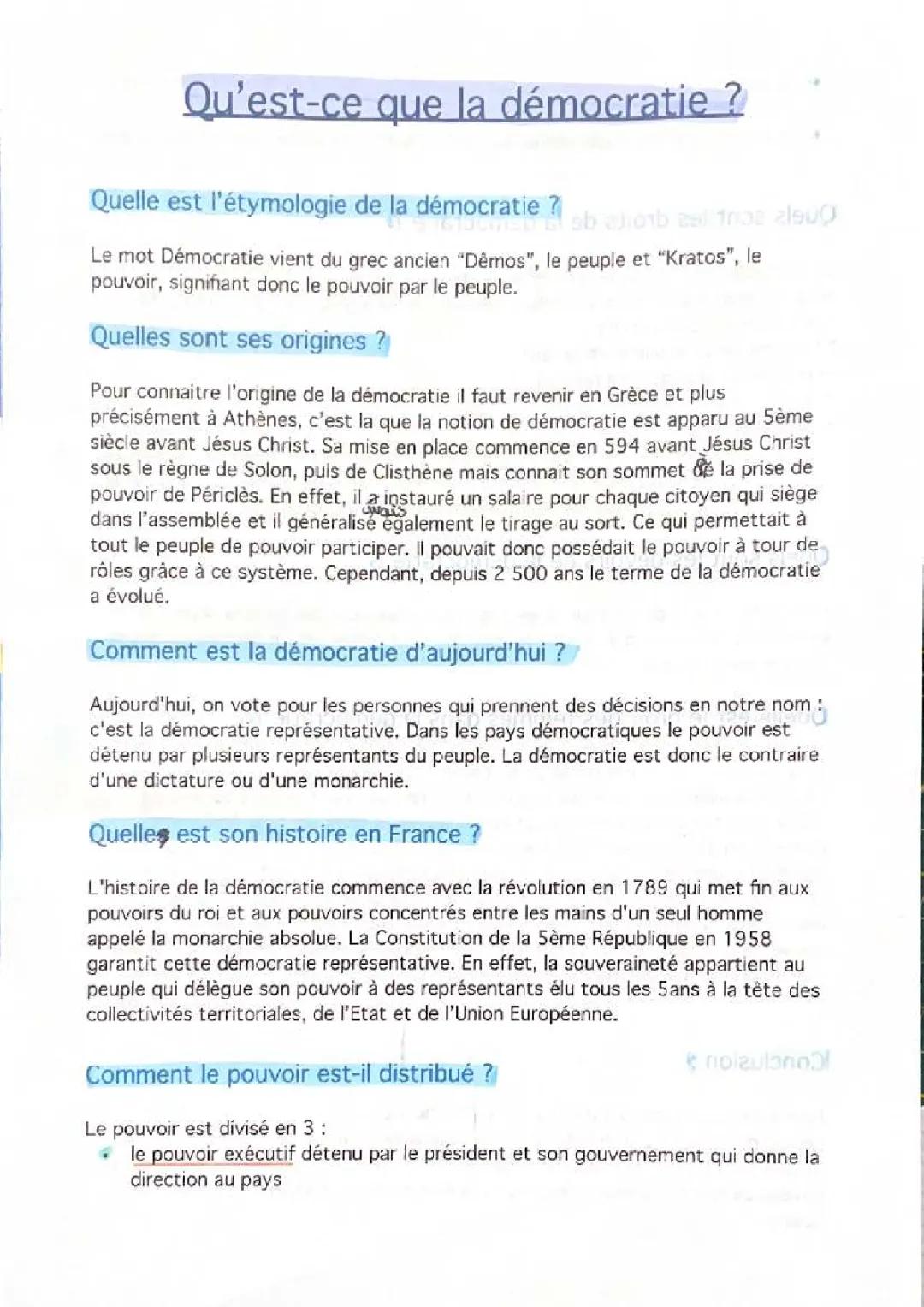 Démocratie et droit de vote