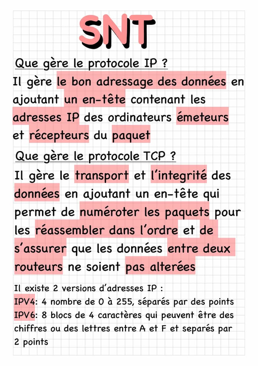 SNT
Qu'est ce qu'un bit ?
Un bit est l'unité de base de quantité
d'information pour les ordinateurs
Un octet (o) est une unité
correspondant