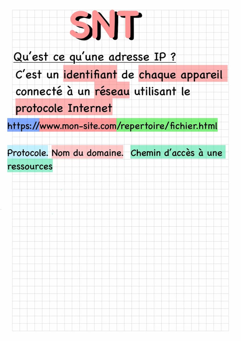 SNT
Qu'est ce qu'un bit ?
Un bit est l'unité de base de quantité
d'information pour les ordinateurs
Un octet (o) est une unité
correspondant