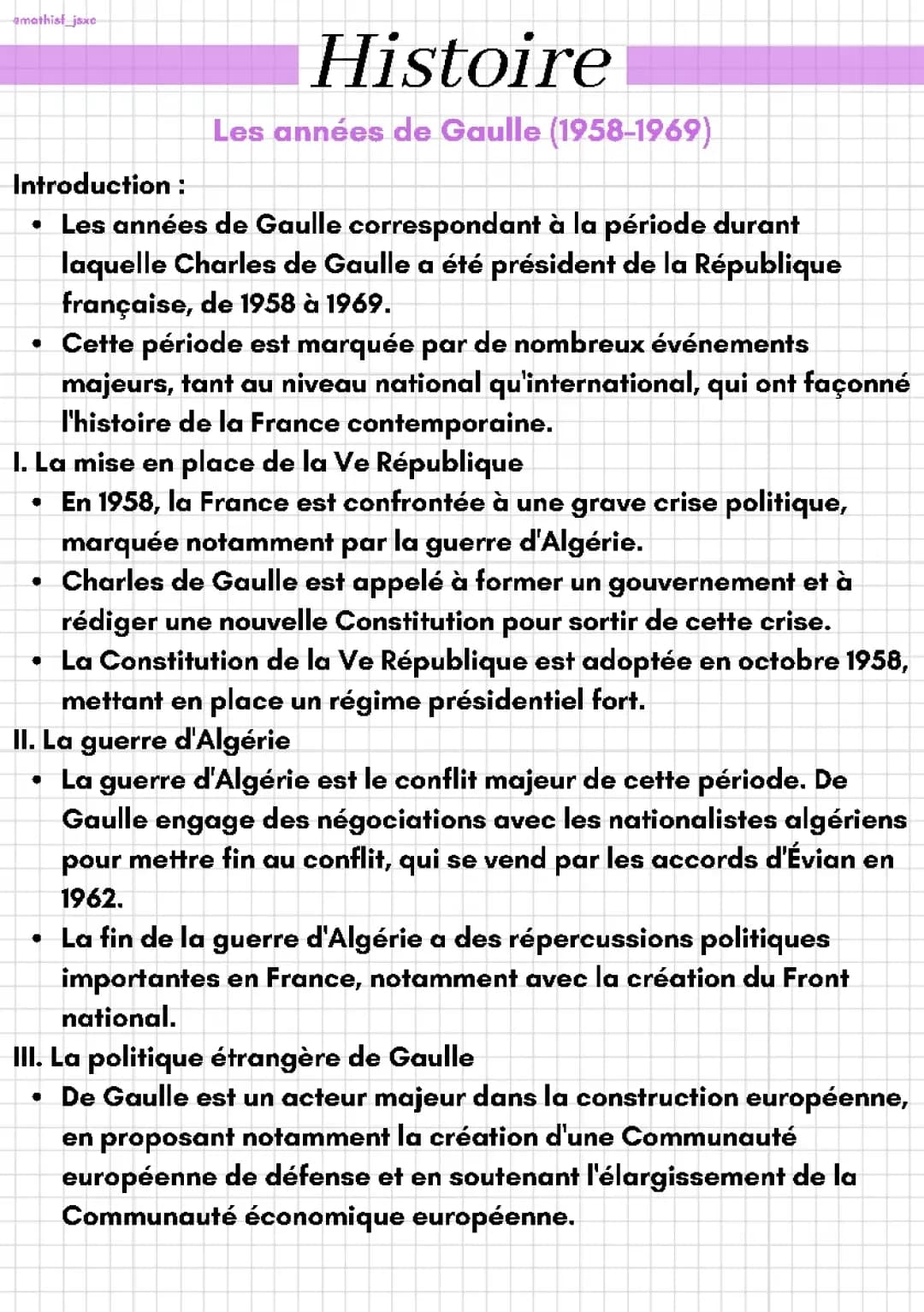 Les années de Gaulle (1958-1969)