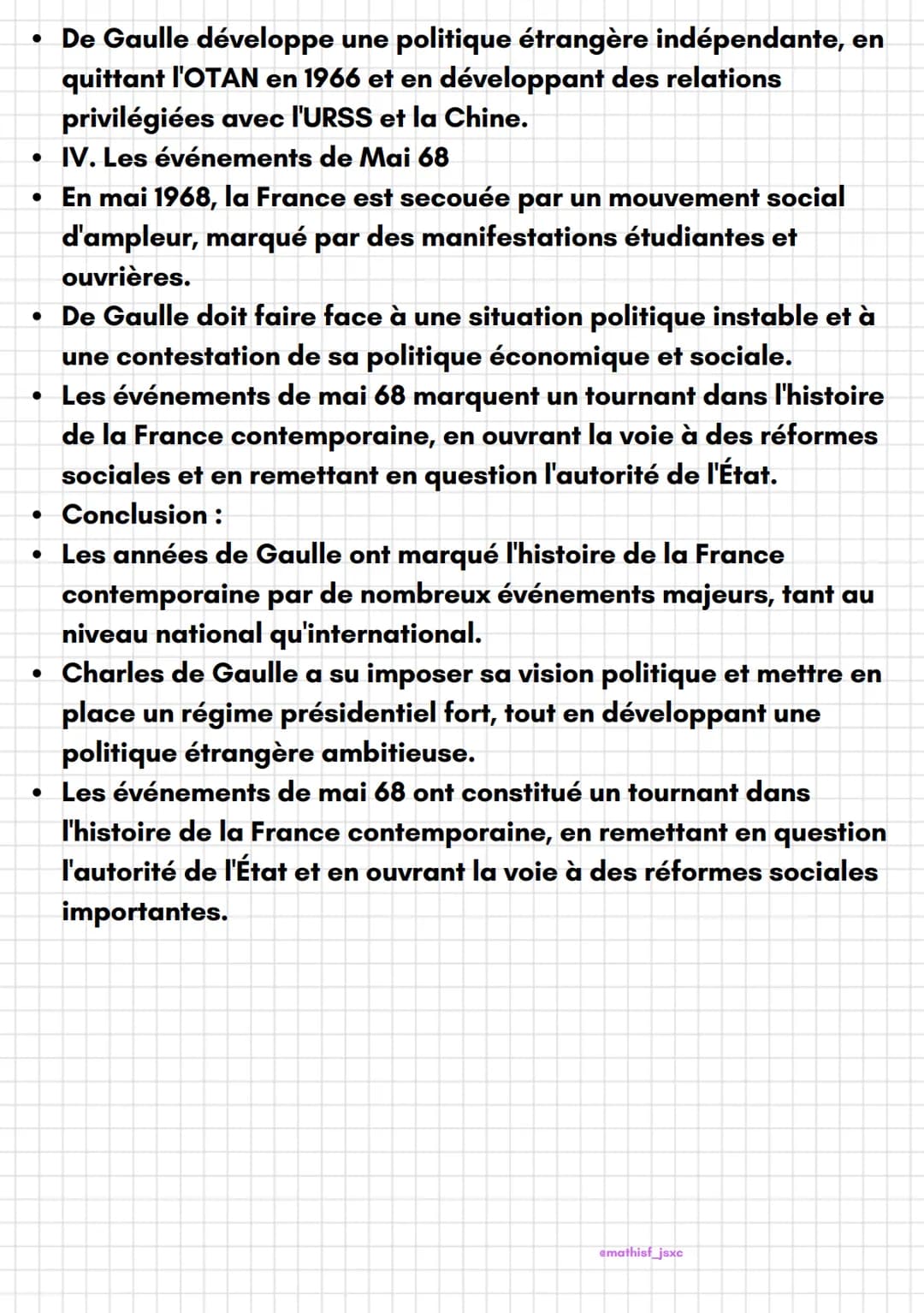 emathisf_jsxc
Histoire
Les années de Gaulle (1958-1969)
Introduction :
• Les années de Gaulle correspondant à la période durant
laquelle Cha