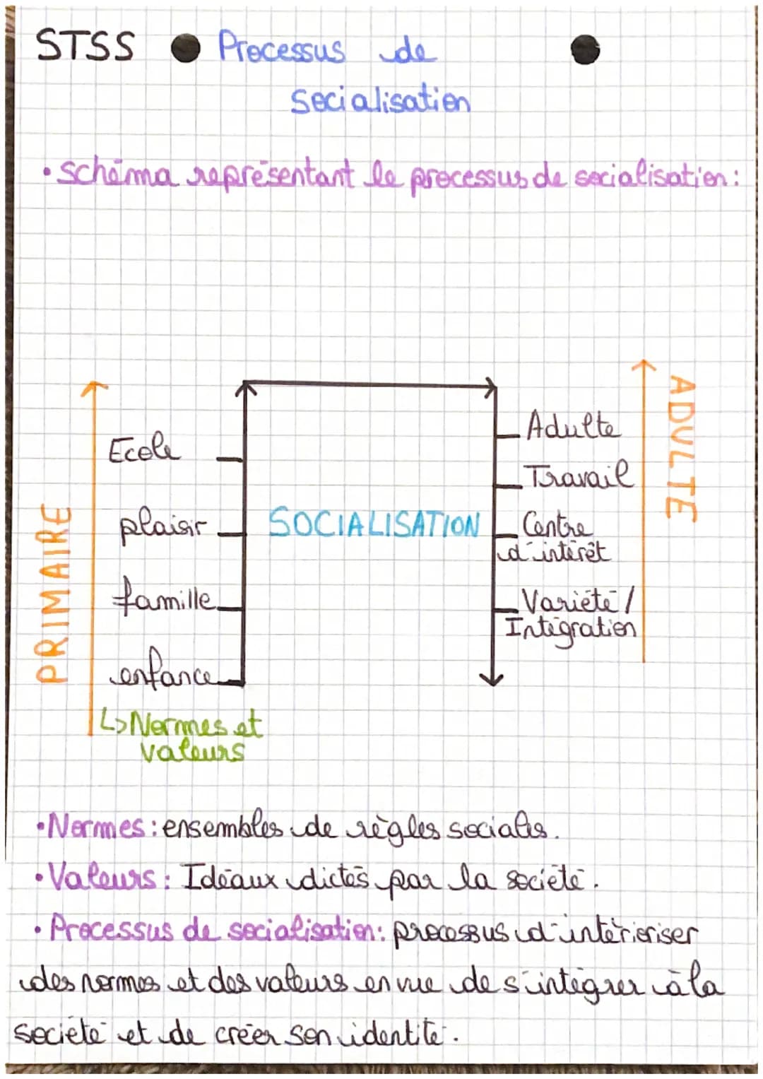 STSS Processus de
Secialisation
•Schema representant le processus de socialisation:
SAVTਬਰ
Ecole
plaisir
famille_
enfance
L> Normes et
valeu