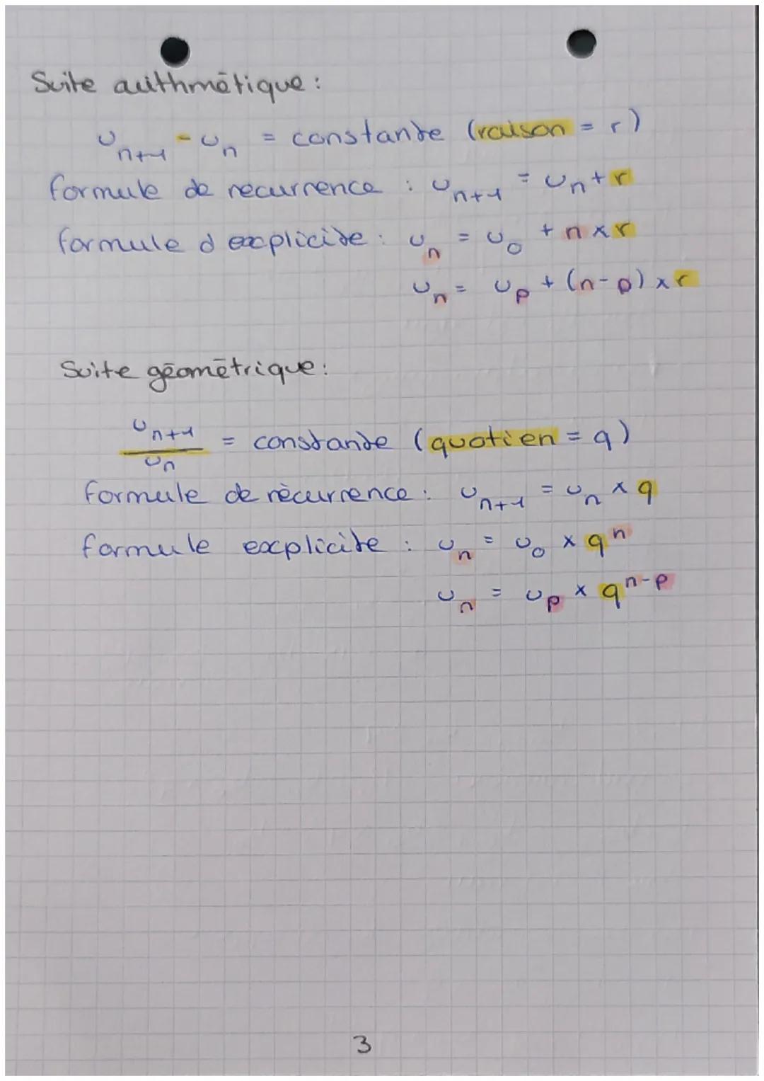 MATHS
Raisonnements pou récurrence : suites
Rappels:
Modes de générations:
formule de recurrence:
on
formule explicite: un₁ = f(n)
Axiome de