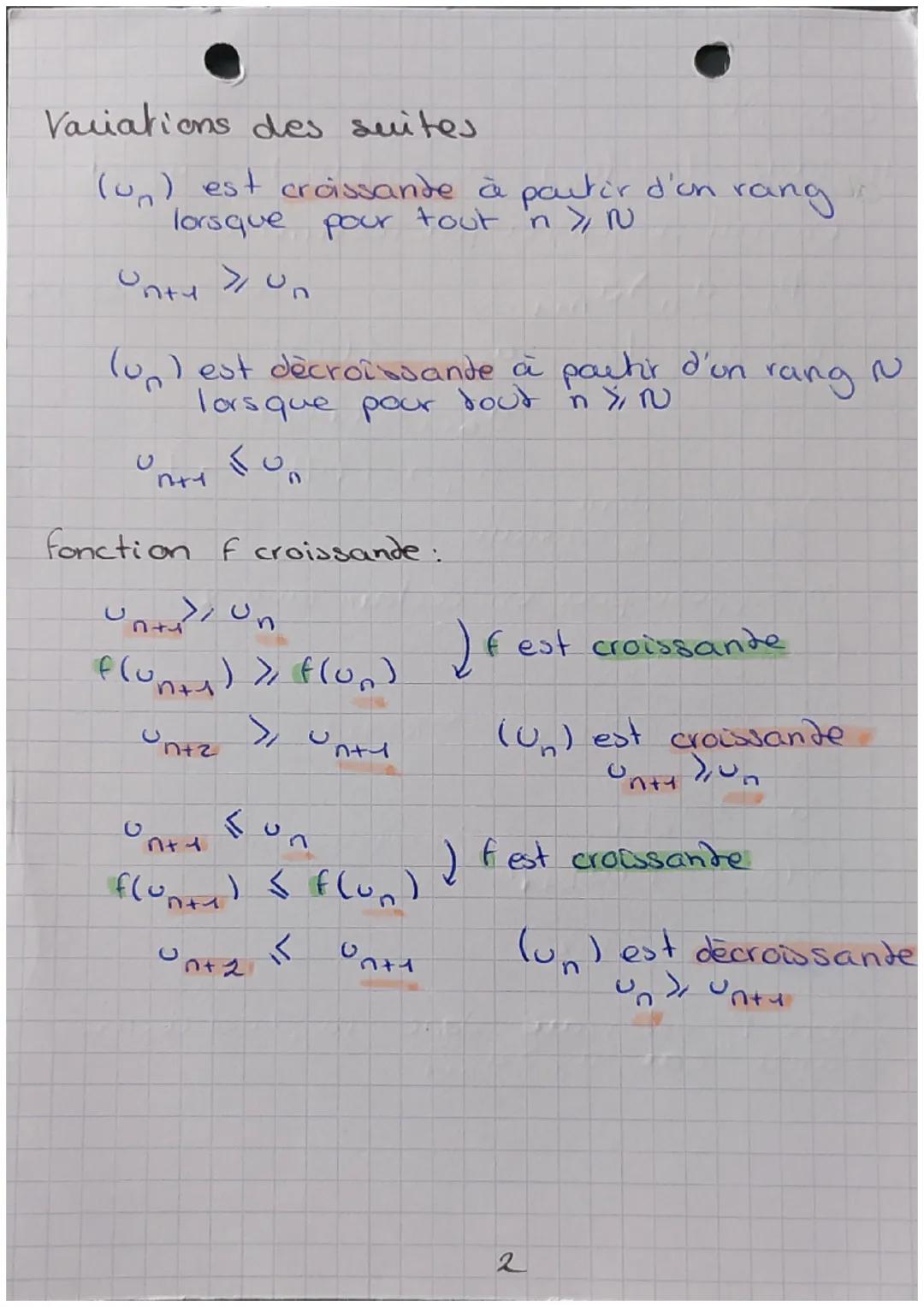 MATHS
Raisonnements pou récurrence : suites
Rappels:
Modes de générations:
formule de recurrence:
on
formule explicite: un₁ = f(n)
Axiome de