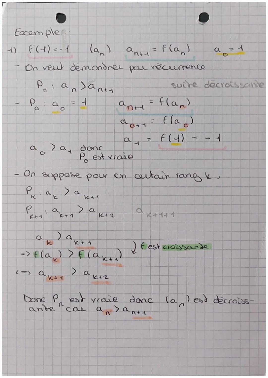 MATHS
Raisonnements pou récurrence : suites
Rappels:
Modes de générations:
formule de recurrence:
on
formule explicite: un₁ = f(n)
Axiome de