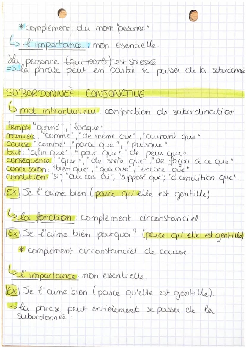SUBORDONNEE COMPLETIVE
L> mot introducteur : conjonction de subordination
(₁
Les subordonnées
})
proposition bout de phrase qui
contient un 