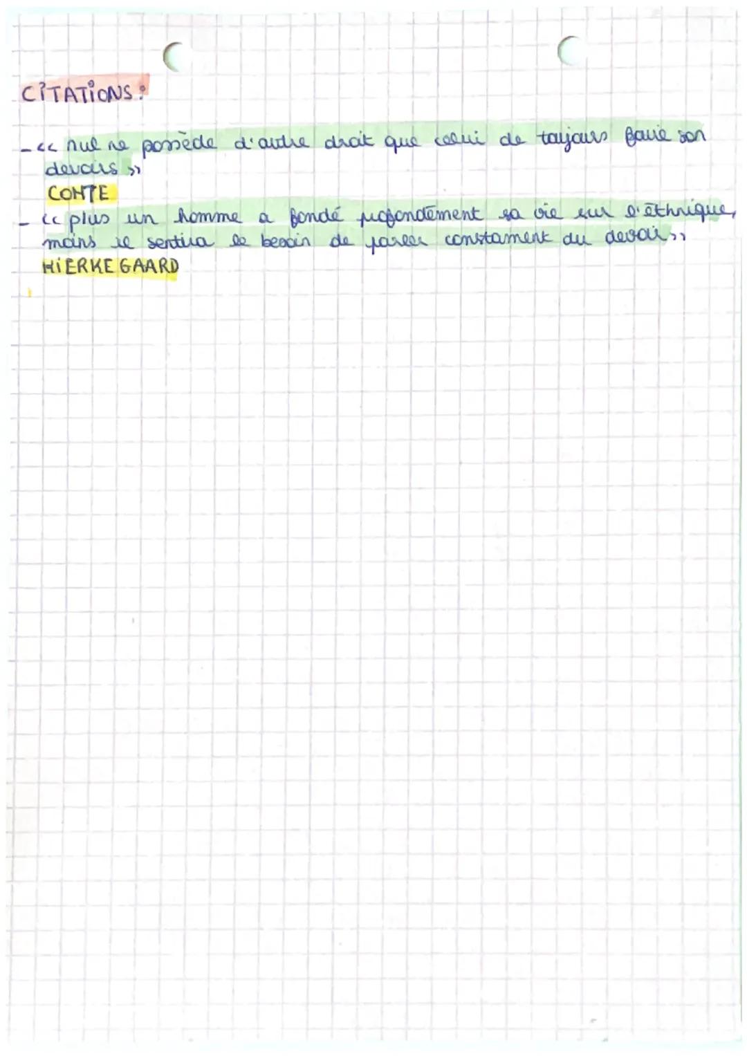 LE & DEVOIR
le devoir - il se distingue de la nécessité càd qu'on n'est pas
obligé de suivre cette idée. On considère qu'il faut le faire
pa