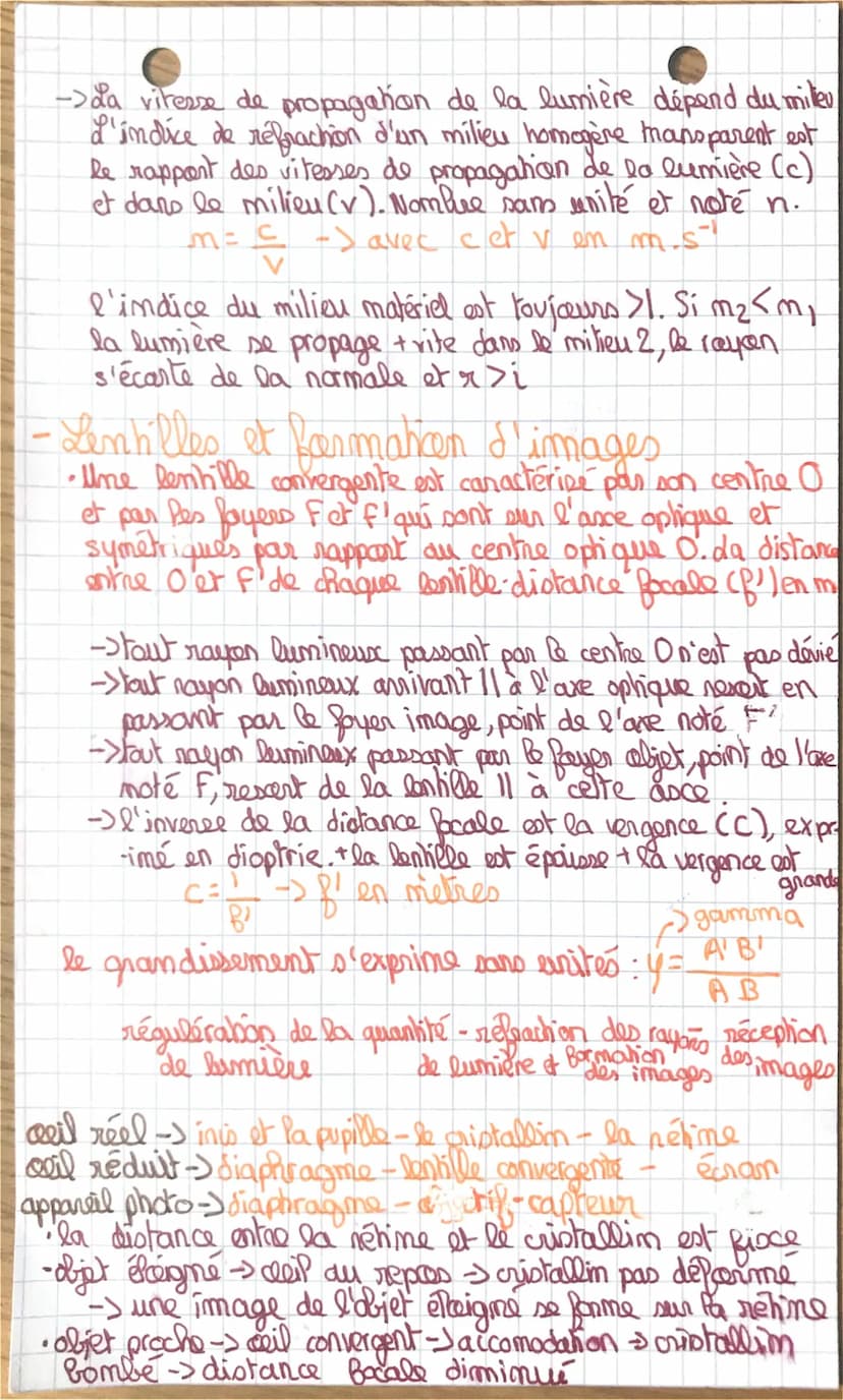 physique chimie
• Dans le vide et milieux transparents, la lumière
se propage en ligne droite a = 300 000 km/s (celente)
Loi de Smell - Desc