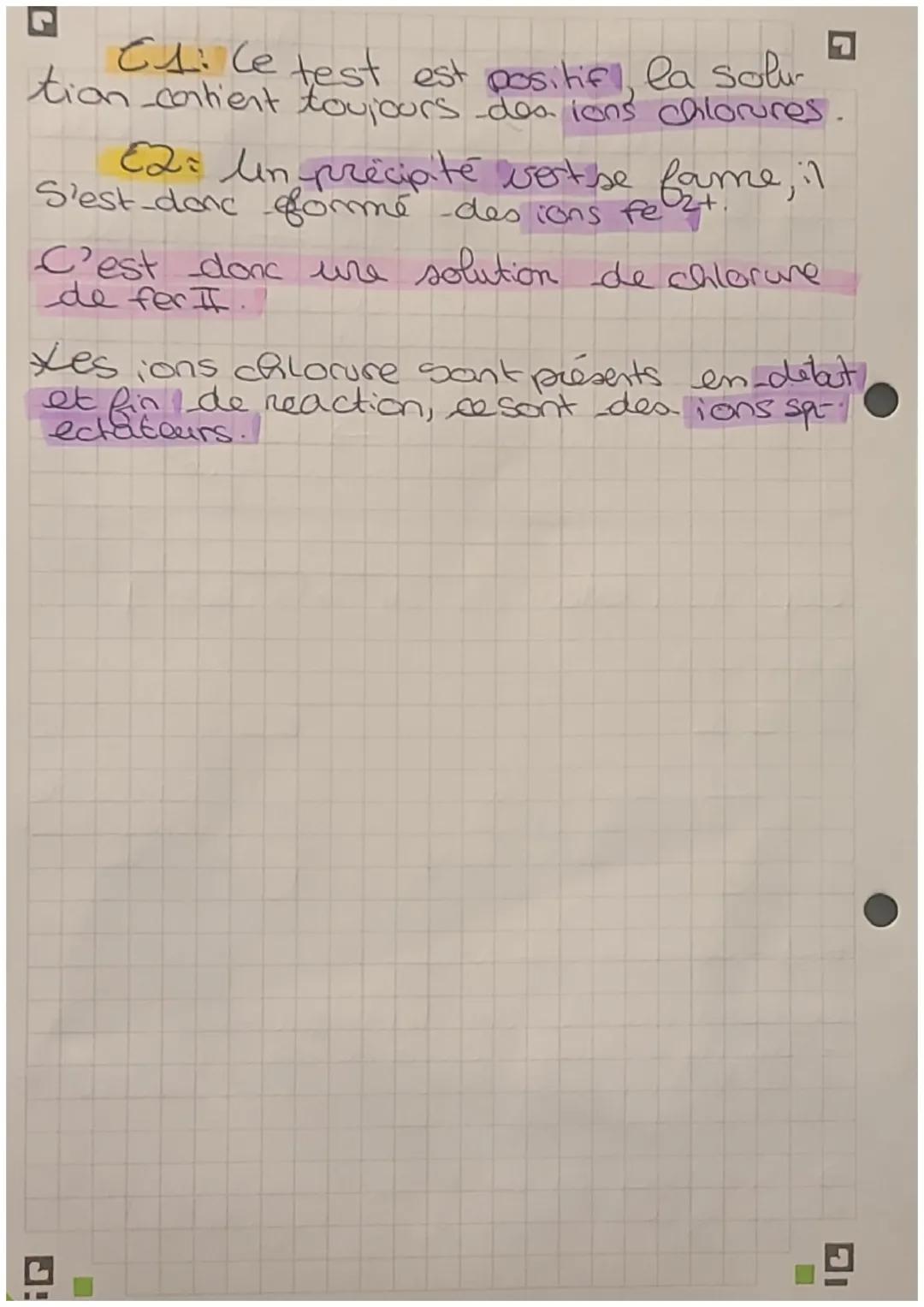 # Physique Chimie

Acider fer

L'action de l'acide chloridique surle
fer créé une reaction chimique.

L'action de l'acide chloretrihydrique
