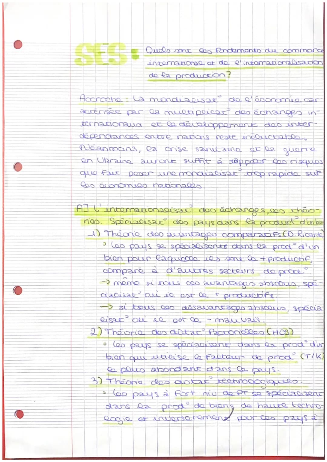 Quels sont Ces fondements du commerce
international et de l'internationalisation
de la produccion?
Accroche : La mondialisat de l'économic c