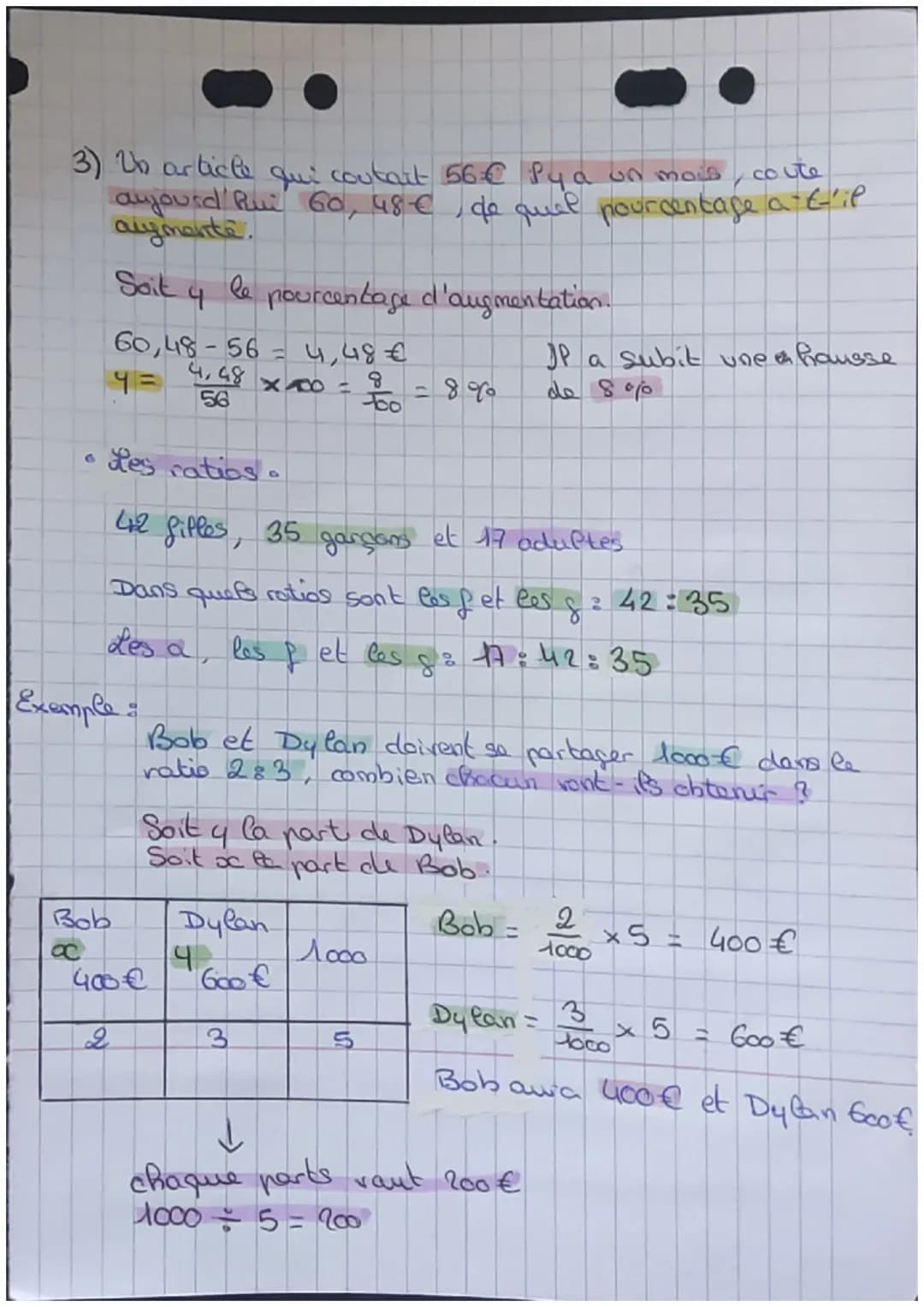 Paths
fiche 6
Pourcentages et ratios
9
Pourcentage
Un pourcentage est one fraction dont le dénominateur
est too. Un pourcentage traduit une 