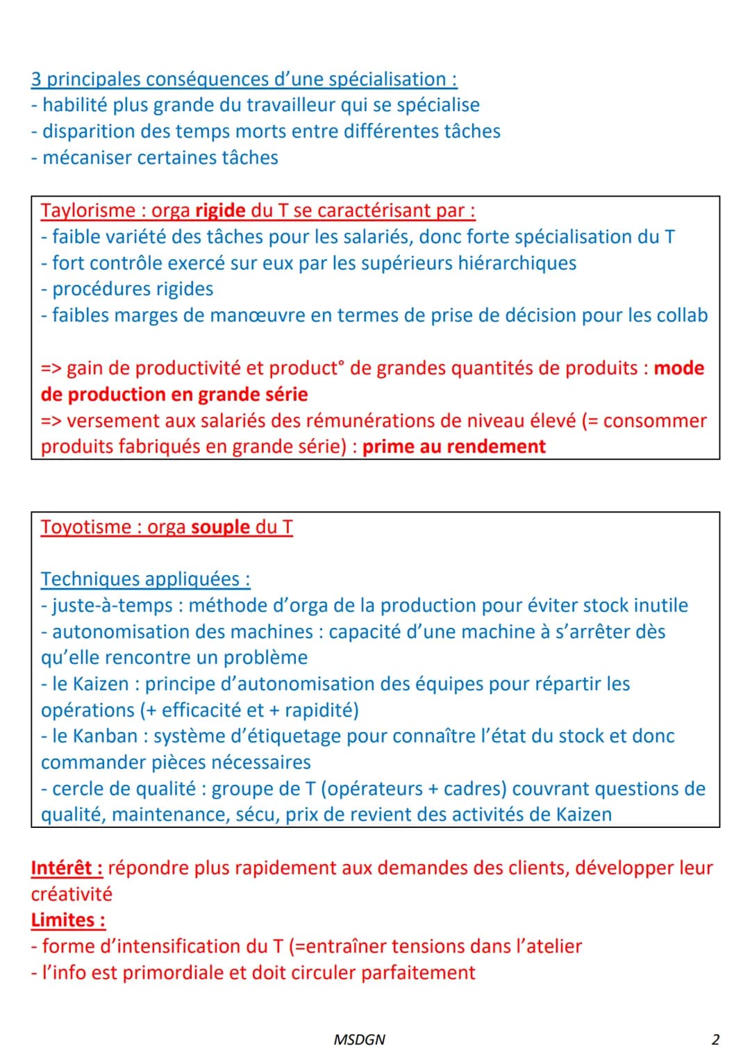 CHAPITRE 6 Comment assurer un fonctionnement cohérent des orga?
1) Comment l'environnement influence-t-il l'orga du travail ?
La flexibilité