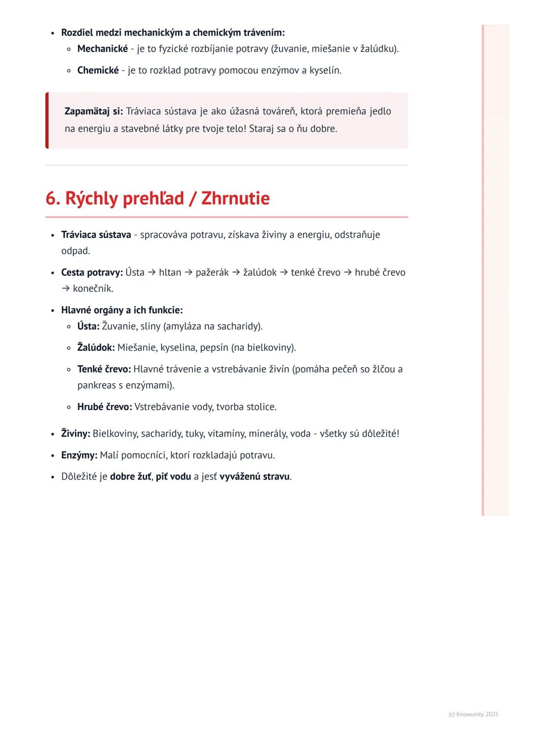 # Tráviaca sústava

# 1. Prehľad tráviacej sústavy

Tráviaca sústava je veľmi dôležitá časť nášho tela. Pomáha nám spracovať všetko
jedlo, k