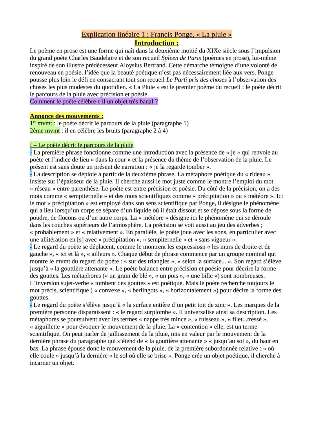 Guide Complet sur Francis Ponge : La Fin de l'Automne et Autres Textes