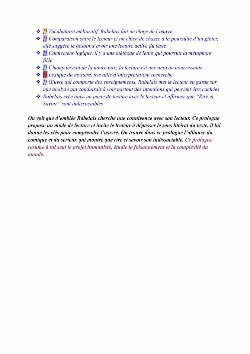 Texte 11: Gargantua
Gargantua est une œuvre du 16e siècle de Rabelais sortie en 1534. Rabelais est
humaniste, mais aussi un moine, juriste e