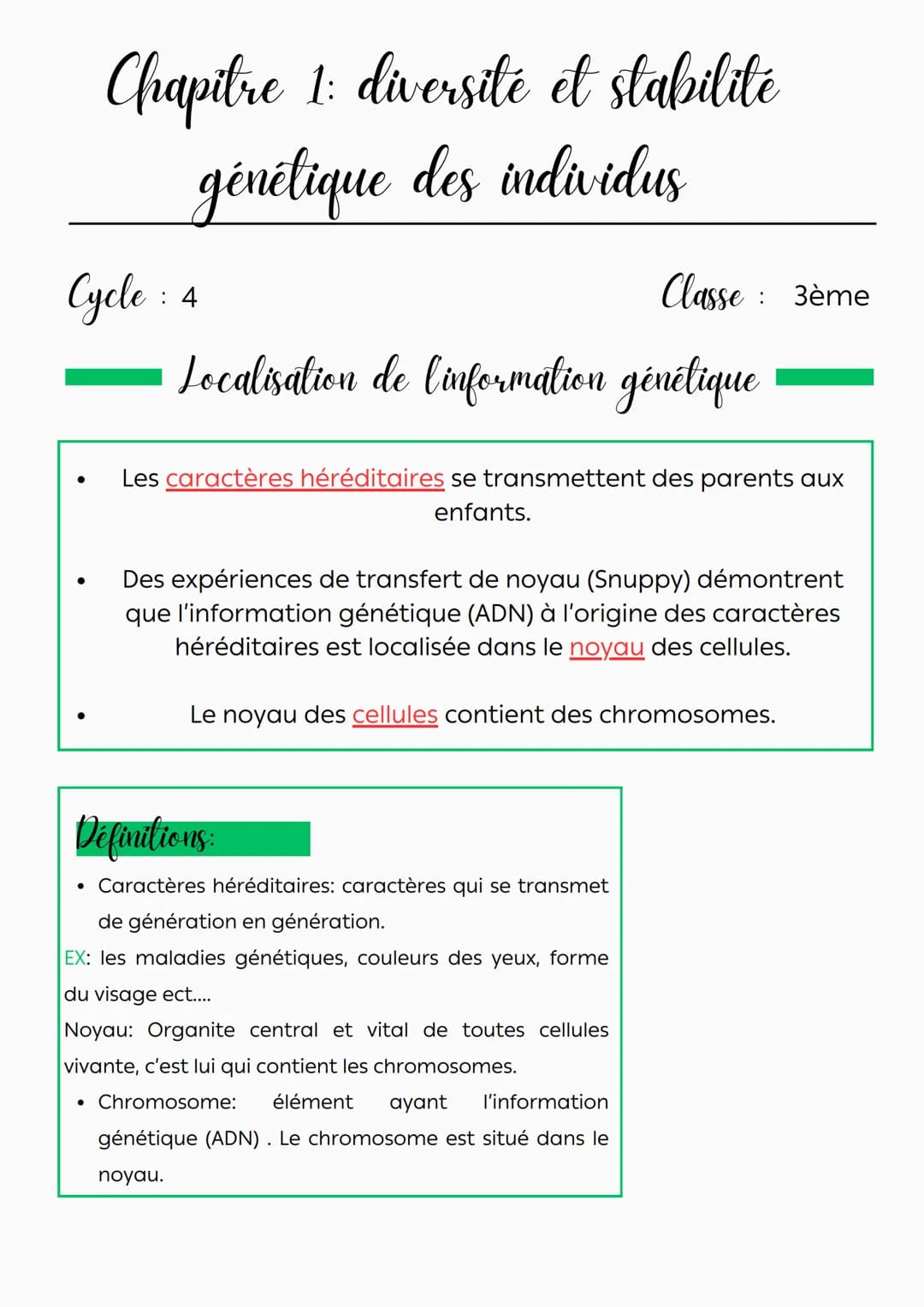 Chapitre 1: diversité et stabilité
génétique des individus
Cycle : 4
•
•
Classe 3ème
Ressemblances et différences
:
Tous les Hommes possèden