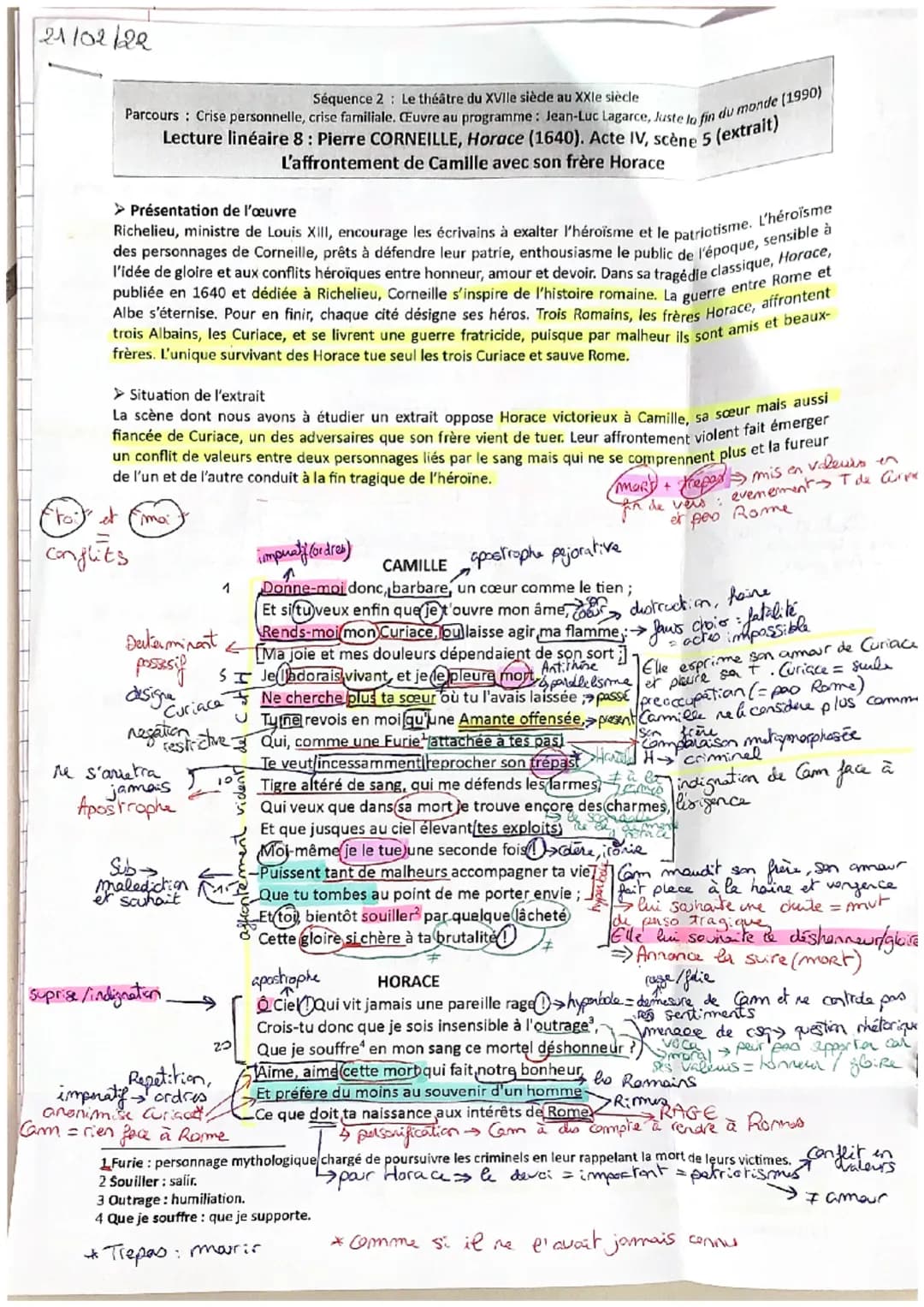 21/02/22
Séquence 2 Le théâtre du XVIIe siède au XXIe siècle
Parcours Crise personnelle, crise familiale. Euvre au programme: Jean-Luc Lagar