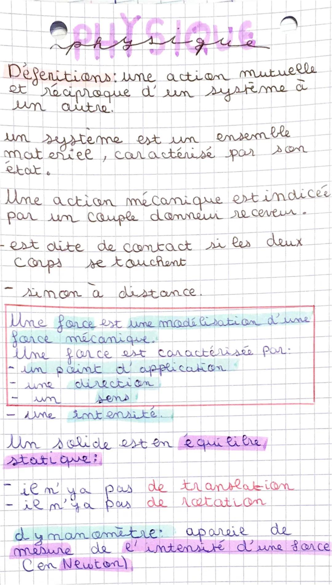 Découvre les Forces Physiques 3ème et 4ème - Cours et Exercices Corrigés PDF