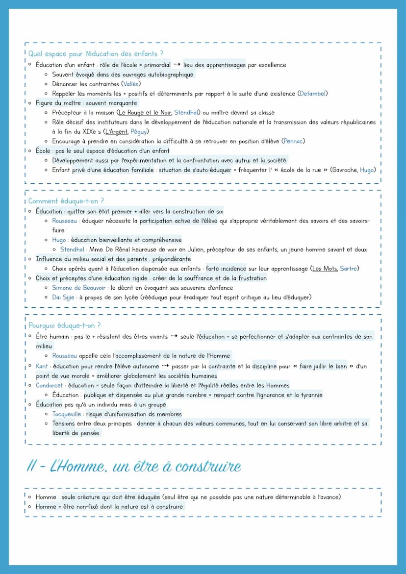 éducation, transmission et
émancipation
la recherche de soi
Introduction
୮
I Recherche lexicale
lo Éducation formation, enfant, adolescents,