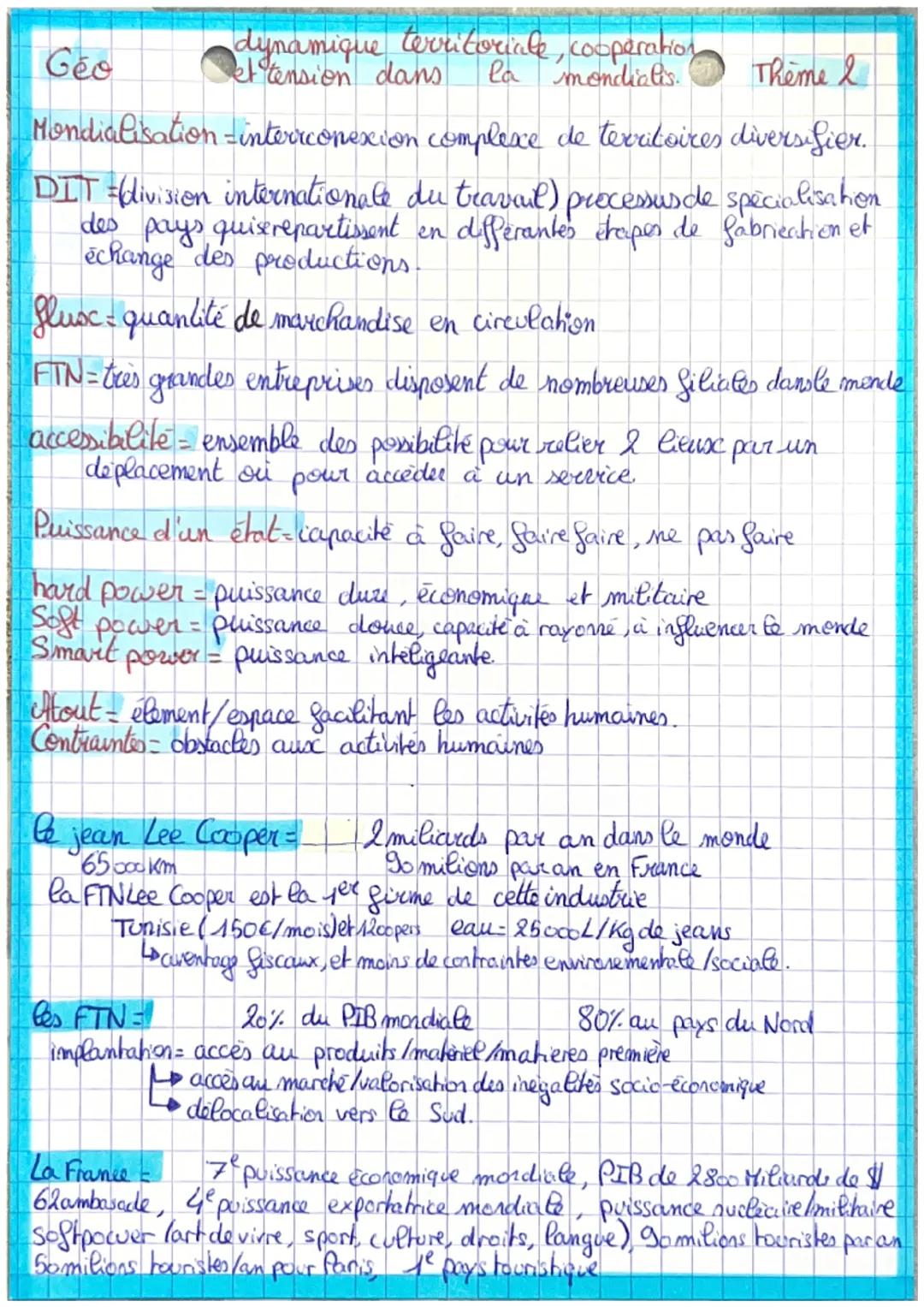 Geo
dynamique territoriale, cooperation
et tension dans la mondialis. Theme 2

Mondialisation-interrconexion complexe de territoires diversi