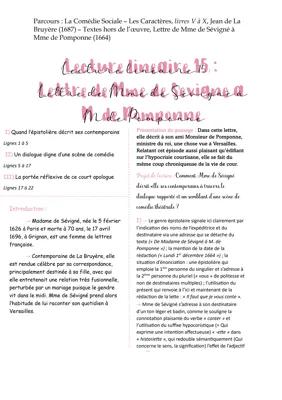 Know Analyse linéaire Lettre de Mme de Sévigné à M. de Pomponne thumbnail