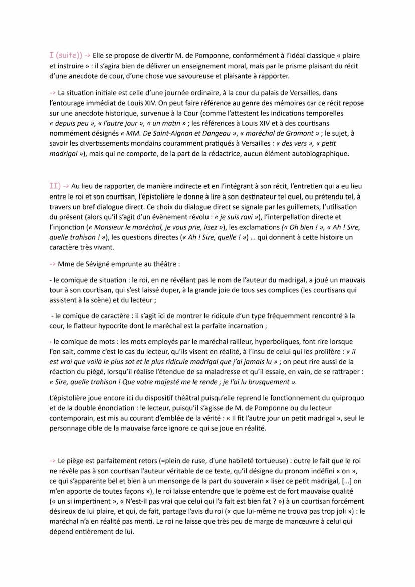 Parcours : La Comédie Sociale - Les Caractères, livres V à X, Jean de La
Bruyère (1687) - Textes hors de l'œuvre, Lettre de Mme de Sévigné à