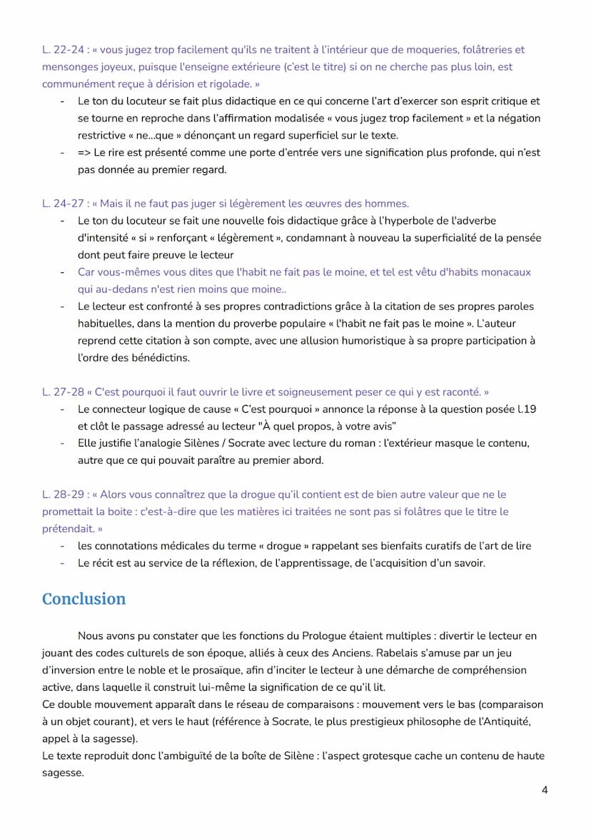 RABELAIS, Gargantua, Prologue
Introduction
L'Humanisme souhaite le progrès de la condition humaine grâce à la diffusion de la
connaissance.

