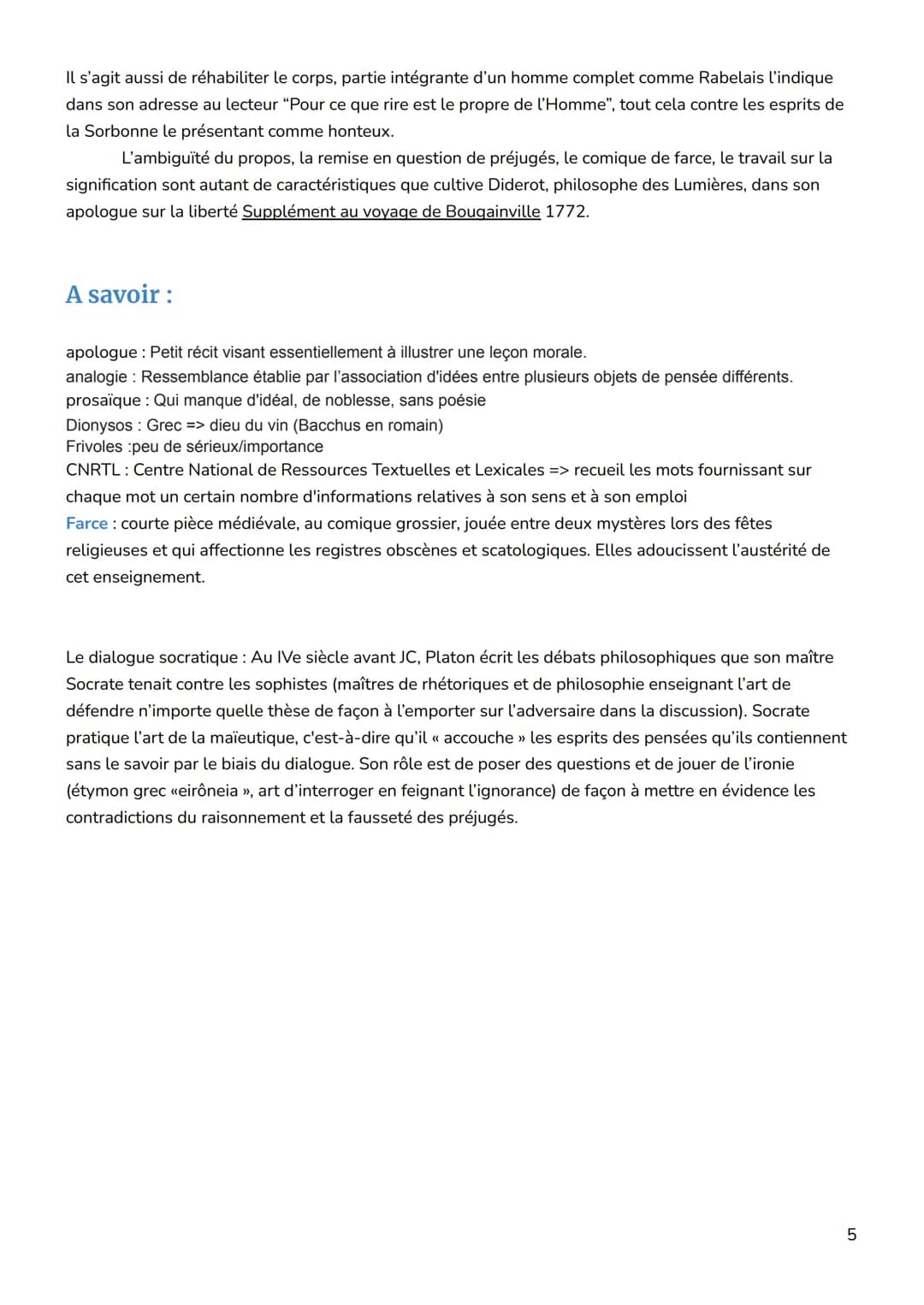 RABELAIS, Gargantua, Prologue
Introduction
L'Humanisme souhaite le progrès de la condition humaine grâce à la diffusion de la
connaissance.
