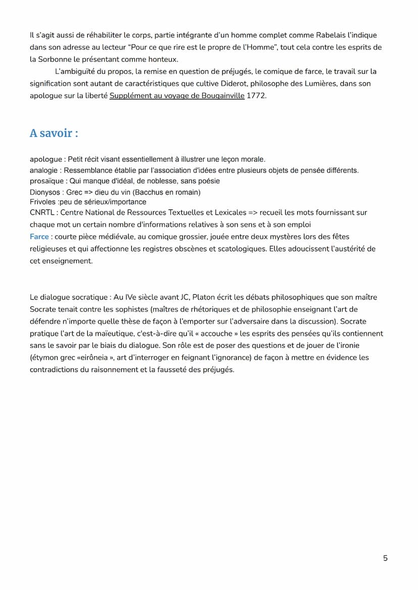RABELAIS, Gargantua, Prologue
Introduction
L'Humanisme souhaite le progrès de la condition humaine grâce à la diffusion de la
connaissance.
