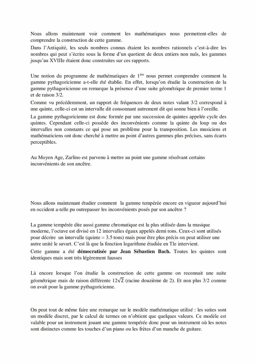 GO Maths
Comment les notes de musique occidentales ont-elles été établies de l'Antiquité
au XVIIIe siècle ?
Bonjour, aujourd'hui je vais vou