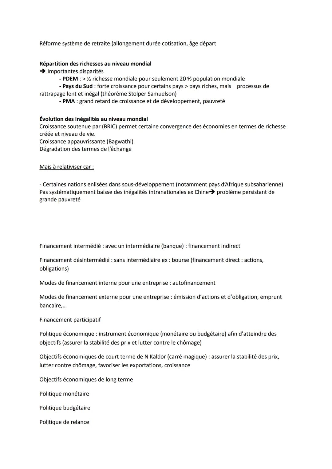 Concepts à maîtriser
Economie
Compétitvité; prix, hors prix
Attractivité : fiscale, sociale, infrastructures, demande,....: objectif : attir