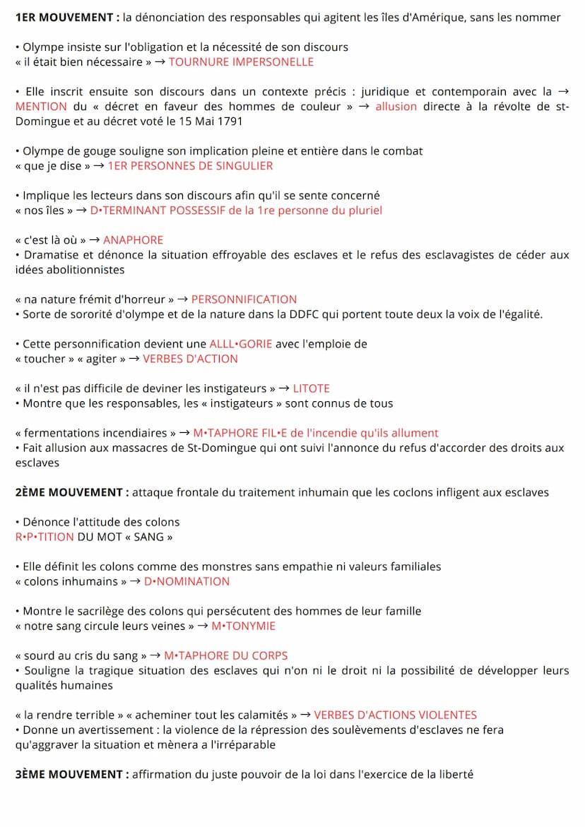 français
ANALYSE LINÉAIRE
Olympe de Gouges, la Déclaration des droits de la femme et de la citoyenne,
IL était bien nécessaire que..., 1791
