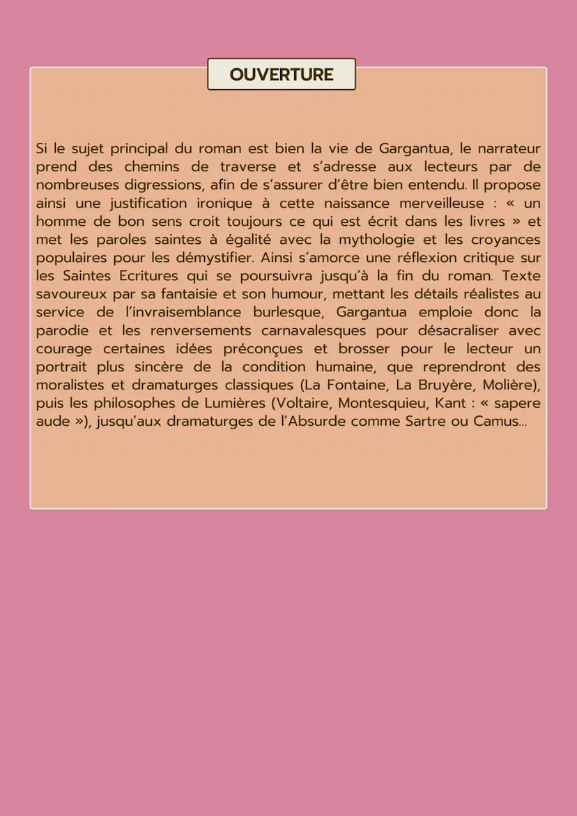 GARGANTUA
Chapitre IV
RABELAIS
INTRODUCTION
• AMORCE
François RABELAIS a publié son roman
Gargantua en 1534 sous le pseudonyme
d'Alcofribas 