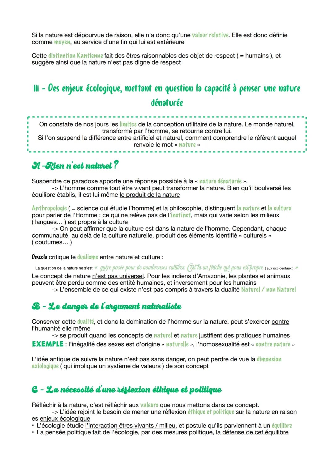 CHAPITRE I
La nature NATURE: Nous pouvons parler de la nature d'une personne, d'un élément naturel ou non...
= Il s'agit d'un mot polysémiqu