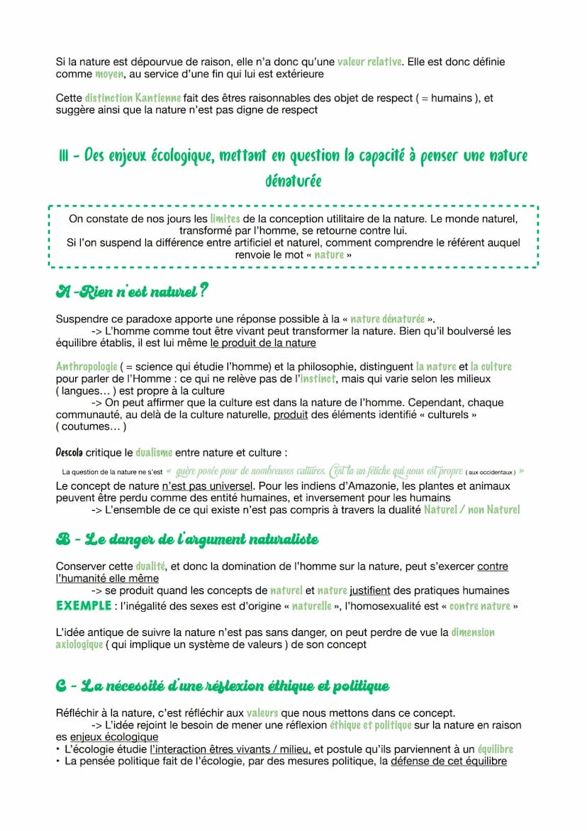 CHAPITRE I
La nature NATURE: Nous pouvons parler de la nature d'une personne, d'un élément naturel ou non...
= Il s'agit d'un mot polysémiqu