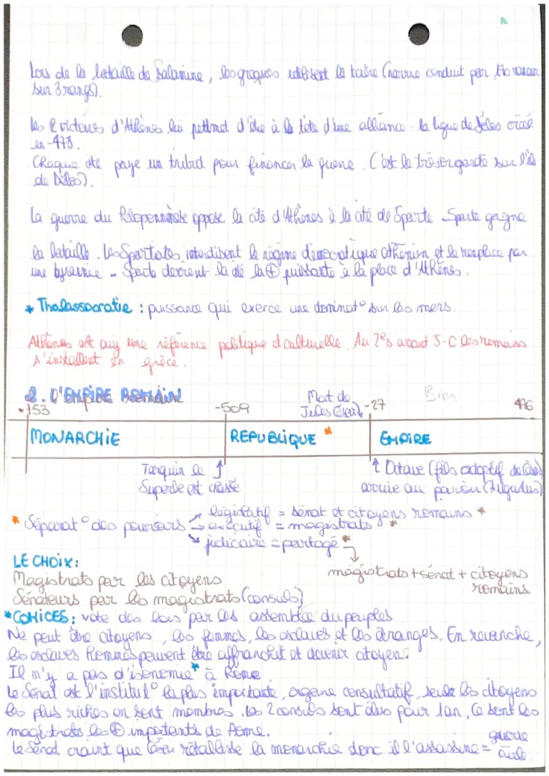 # HISTOITOIRE + L'EMPIRE

Definition:

les mondes grecs et romains de l'Antiquité ent comme point commun la
mliciterrance (= milieu des terr