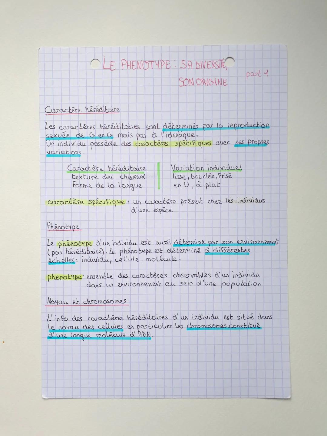 Le phénotype et sa diversité: Pourquoi les individus sont tous différents