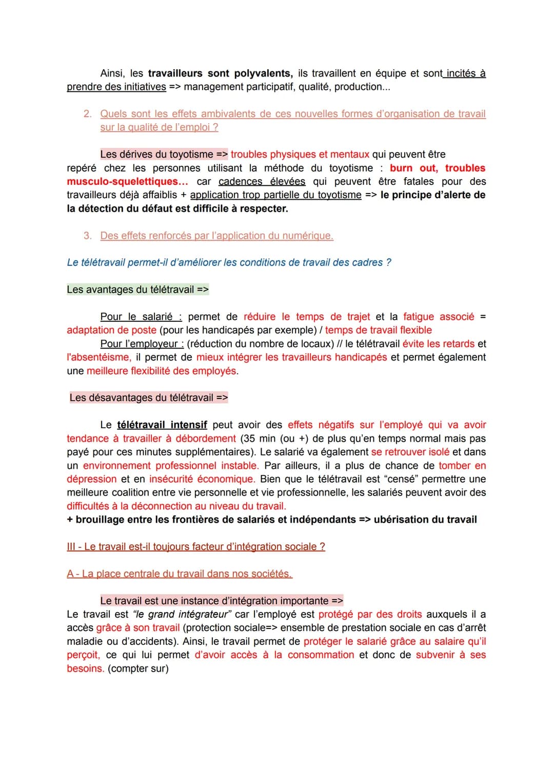 1- Travail, emploi, chômage : Des rivalités en mouvement, des catégories en évolutions.
Chapitre 4 : Quelles mutations du travail et de l'em